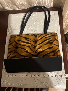 Wooden Ships tiger fur purse